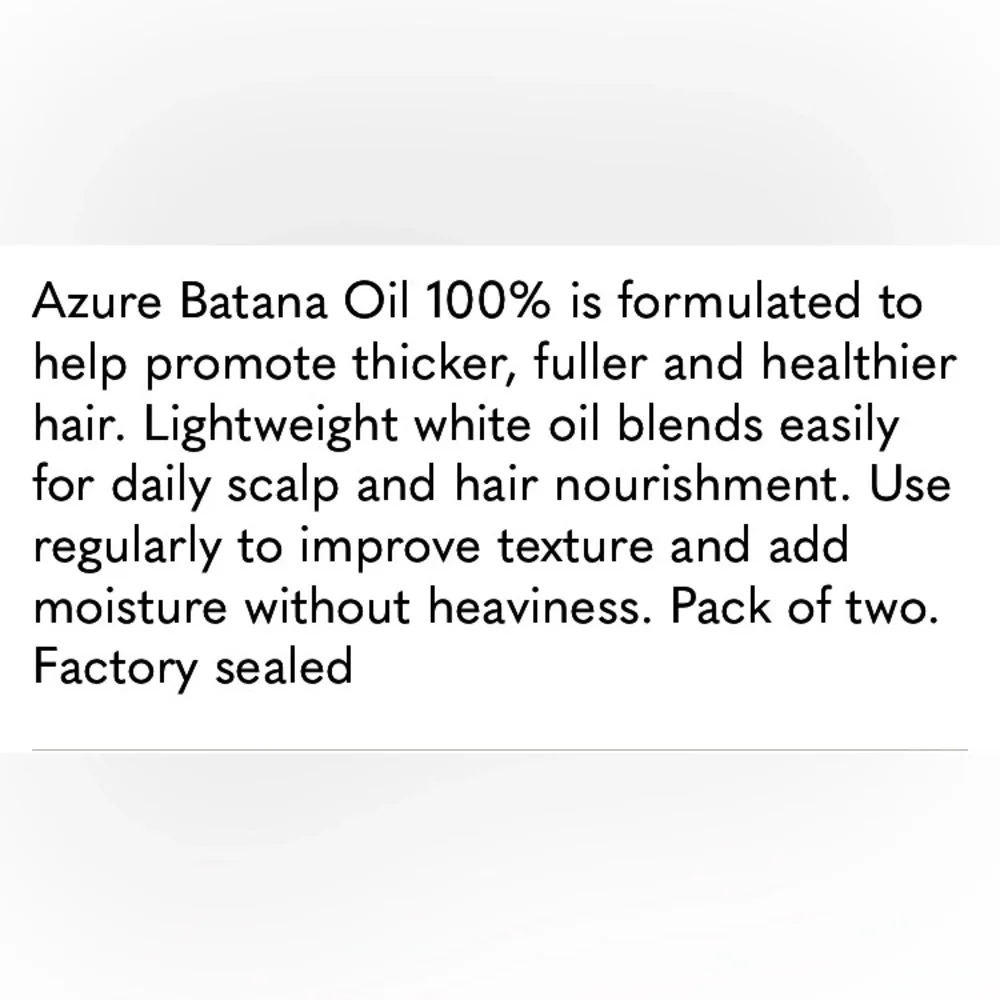 2-Pack | Azure Batana Oil Honduran Miracle Oil Growth Thicker Hair Treatment NEW